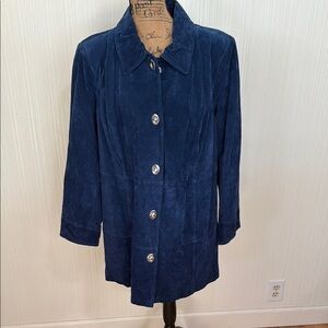 NWT Dennis Basso Vintage Women's Navy Blue Coat